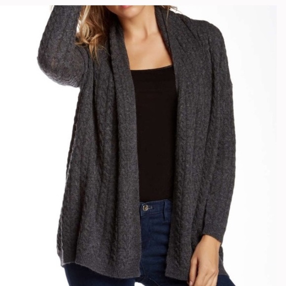 Joan Vass Sweaters - Joan Vass gray cardigan sweater size medium cashmere blend